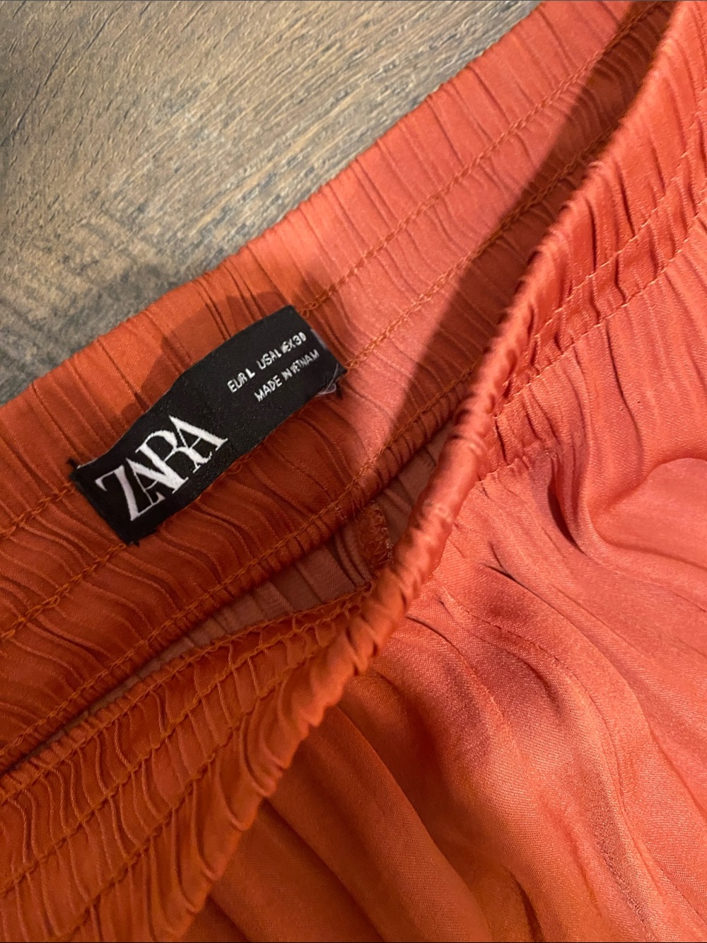 Zara Flowy Wide Leg Rust Orange Women's Palazzo Pants - Picture 2 of 4